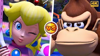 Peach Daisy Vs. Donkey Kong Diddy Kong - Mario Tennis Aces ⁴ᴷ