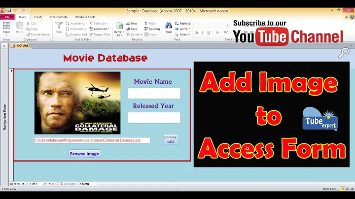 How to add image to access form