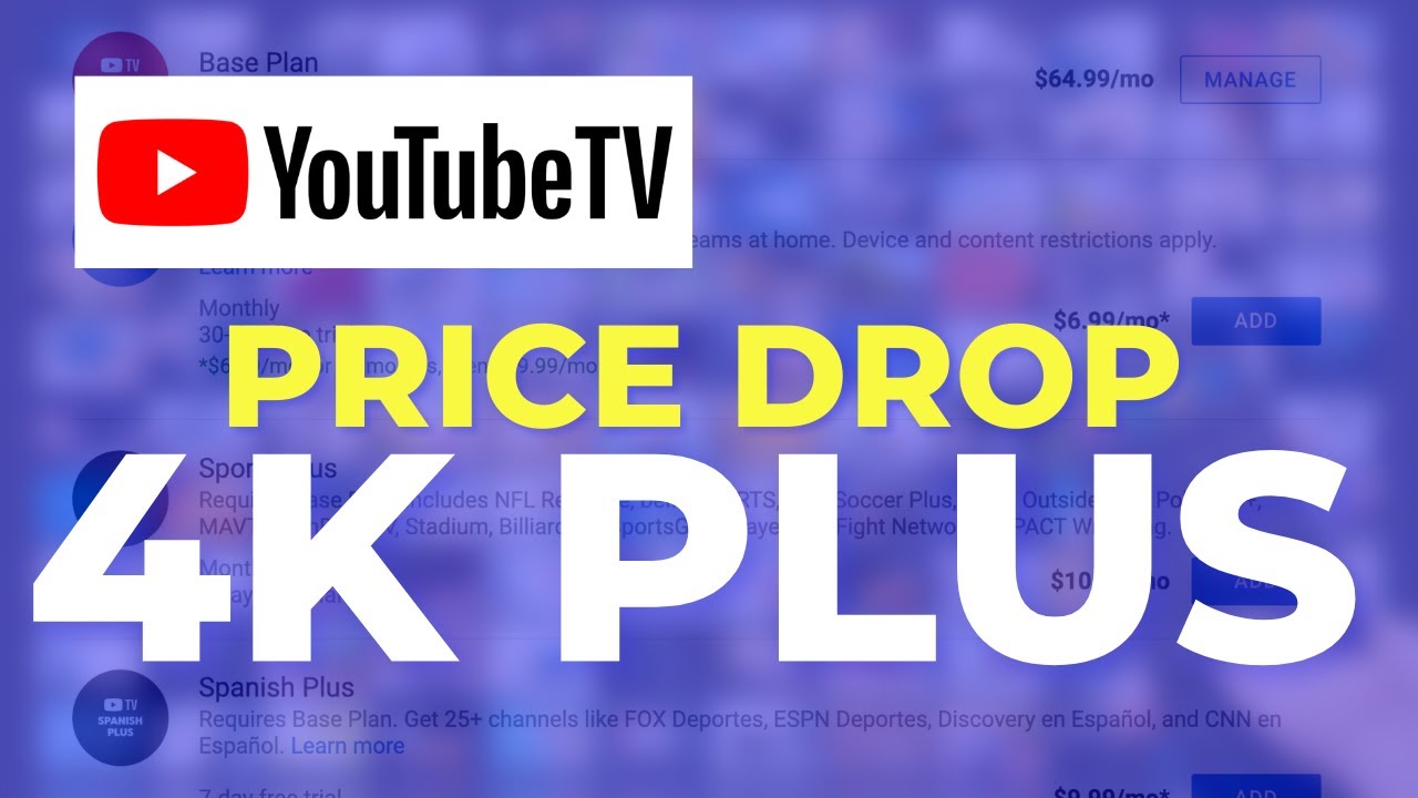 DEAL ALERT YouTube TV Drops Price of 4K Plus Add-On Ahead of Super Bowl 2023!