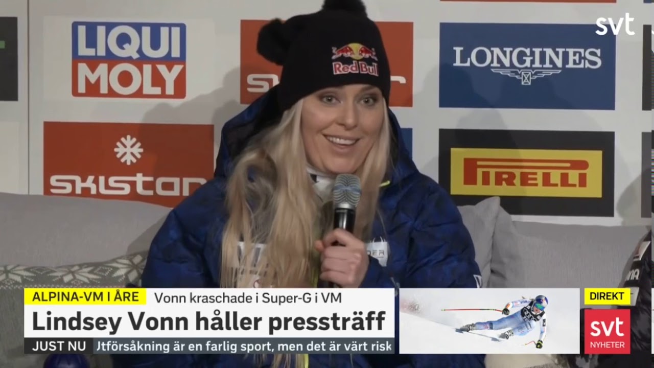 Lindsey Vonn press conference Åre Sweden 2019
