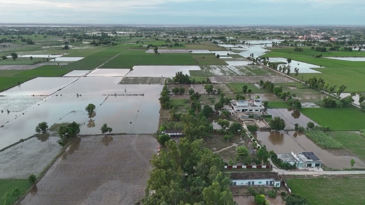 Drone Footage of Flooded Villages in Punjab India & Pakistan | Free 4K Stock Footage (No Copyright)