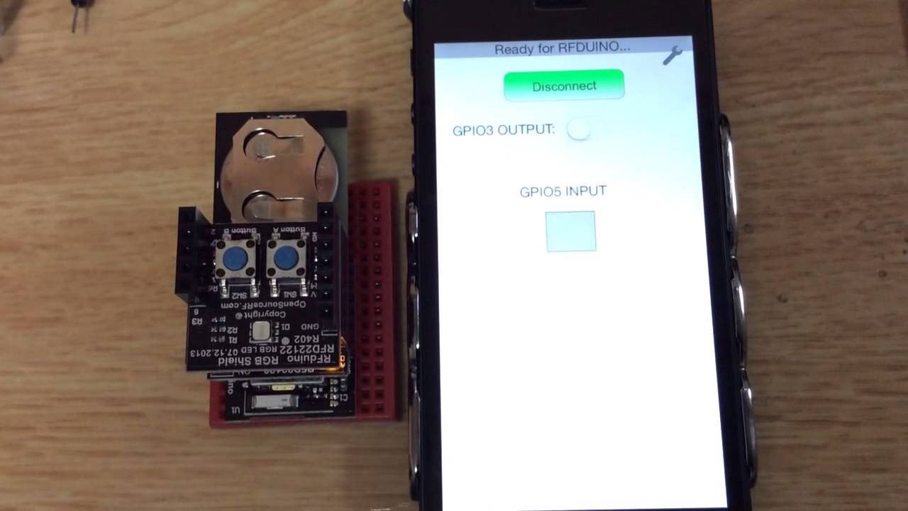 RFduino with techBASIC: test LED Button - YouTube