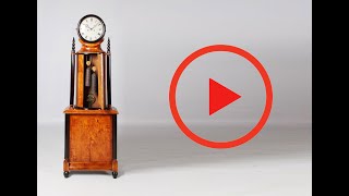 Antike Biedermeier Standuhr, Grandfather longcase Clock