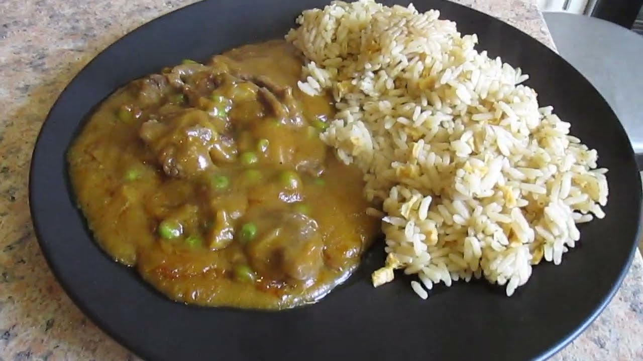 Chinese Style Beef Curry - Mayflower £1.89p - Farmfoods - Egg Fried Rice - £0.45p - Aldi - Review