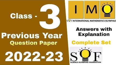 Class 3 IMO Previous Year Question Paper 2022-23 International Mathmatics Olympiad / IMO Olympiad