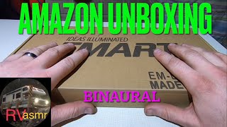 ASMR - (Binaural) Unboxing Amazon Package (No Talking) | Tapping | Crinkly Plastic