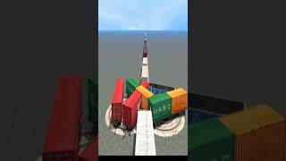 Massive Extreme Train Running On Curved Unique Diamond Tracks 💥😱🔥 BeamNG Train simulator 3D #shorts