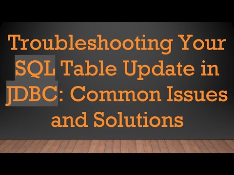 Troubleshooting Your SQL