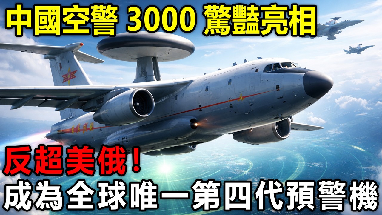 中國空警3000驚豔亮相，萬米高空試飛！反超美俄成為全球唯一第四代預警機。