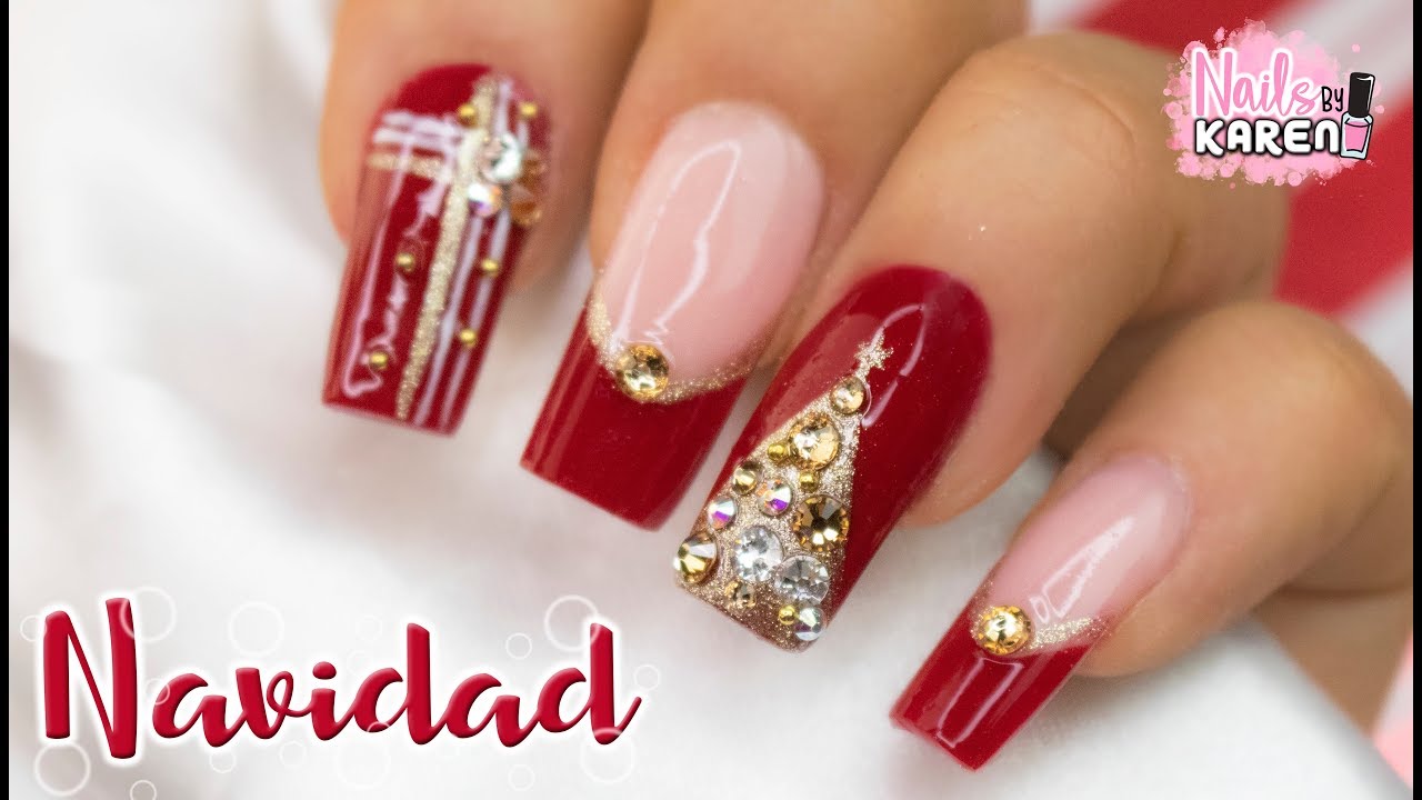 RED NAILS with ACRYLICS | Christmas - thptnganamst.edu.vn