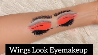 Wings Look Eyemakeup Tutorial | Neon Eyemakeup Tutorial for Beginners