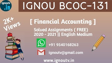IGNOU BCOC-131 English Solved Assignment 2020-2021 [FREE] || BCOMG || BCOC-131 || IGNOU TV|| IGNOU||