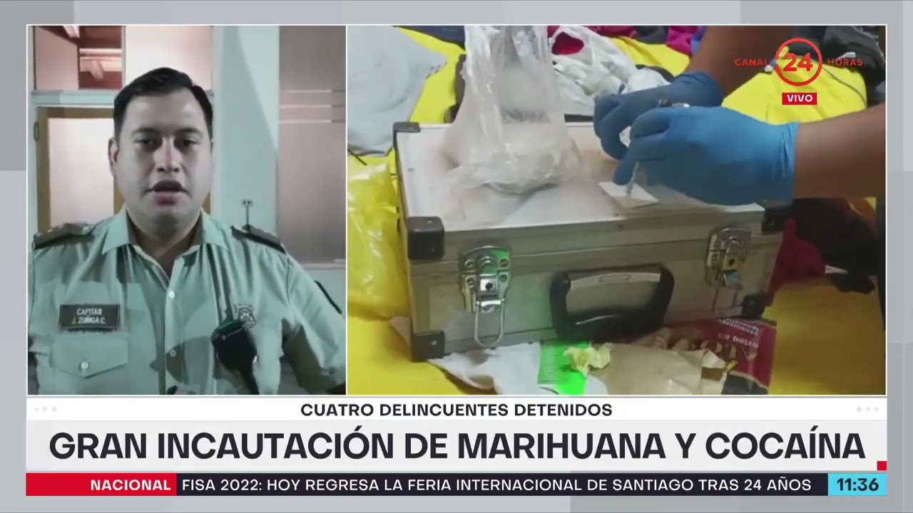Gran incautación de marihuana, cocaína y pasta base en Santiago | 24 Horas TVN Chile