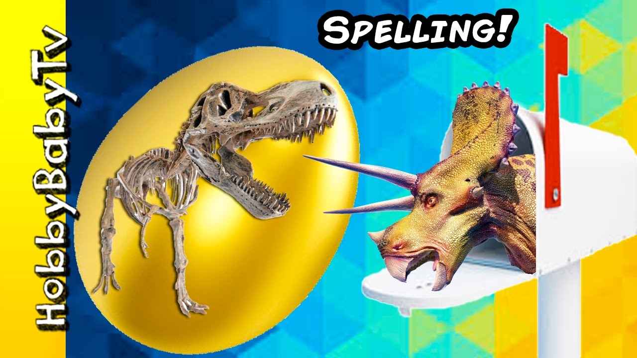 Scary Dinosaur Surprise Word Learn To Spell With Surprise Eggs Toys 