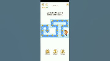 ll Brain go 2, Level - 17 Guide the mr. Bull to collect all the coins ll