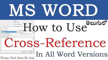 MS Word 2016 Tutorial In Telugu || Cross Reference in ms word In Telugu || Cross reference in word