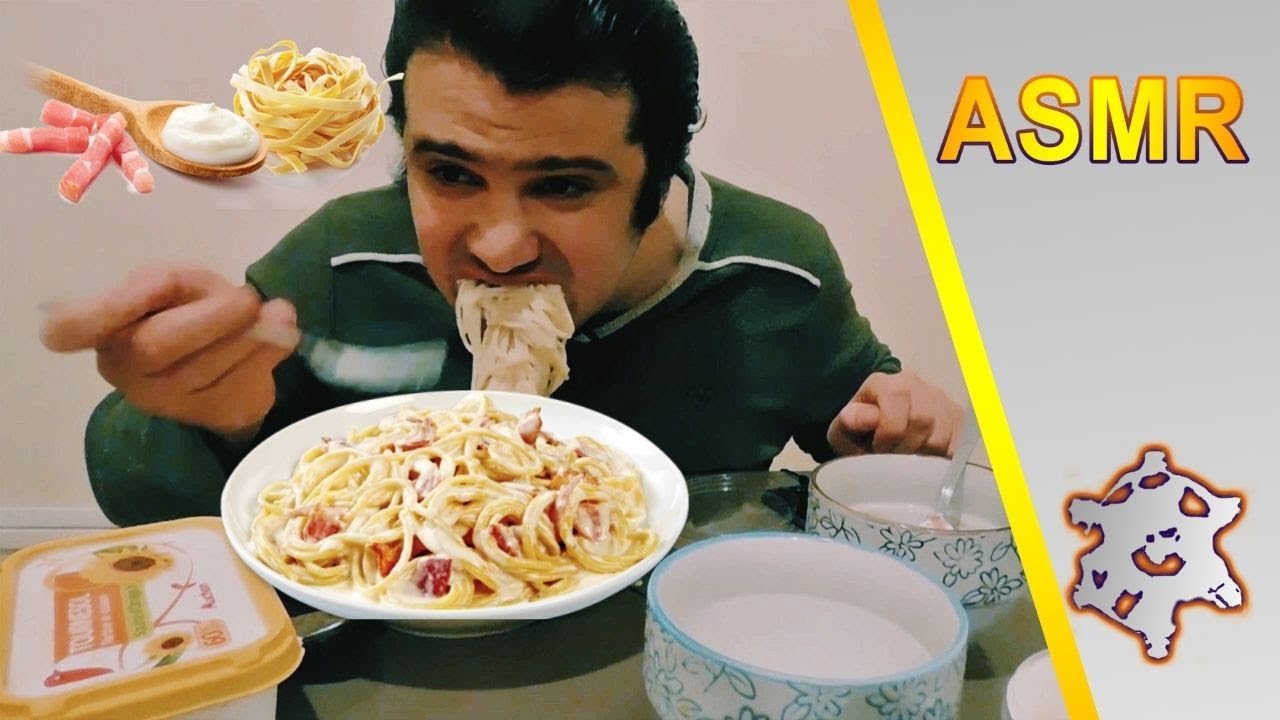 ASMR ) dégustation des pâtes à la carbonara 🍝🍝 EATING SOUNDS😋😋