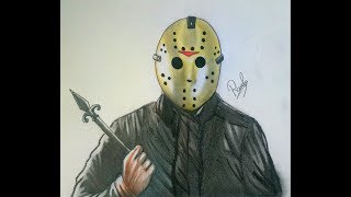 jason voorhees drawing 13th friday speed step