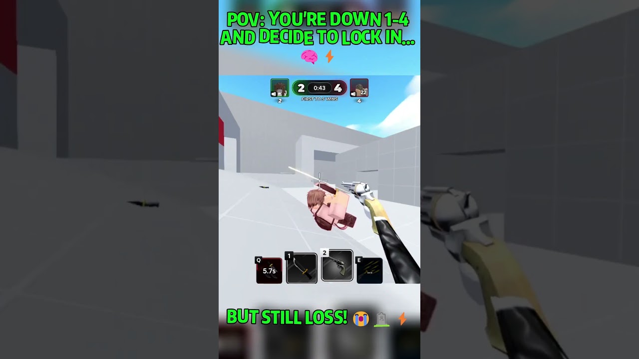 I choked at the very last second😭💔 #roblox #1v1 #clutch