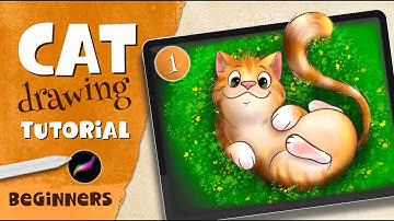 How to Draw a Cat for Beginners 🐾 Step by Step Tutorial + Procreate Stamp Brush Set | Drawing Part 1