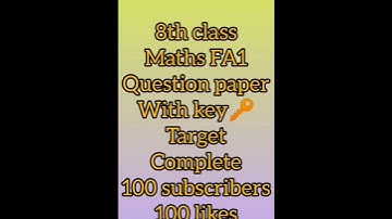 8TH CLASS MATHS FA 1 QUESTION PAPER WITH KEY