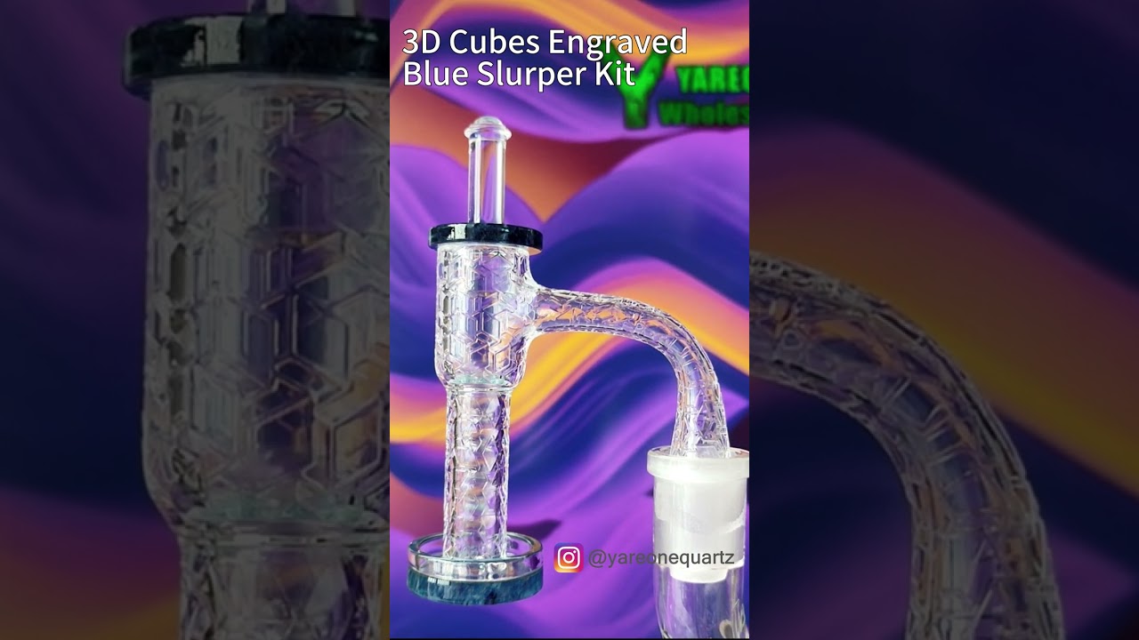 3D cusbes engraved blue terp slurper kit😍