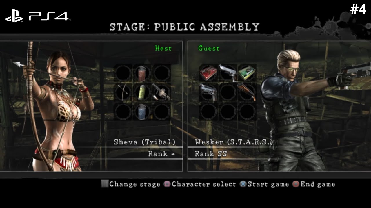 Resident Evil 5 PS4 Mercenaries Reunion (Public Assembly) - Coop #4 (Sheva w/ Wesker)