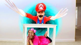 Jannie Pretend Play Hide and Seek with Mario Kids Adventure