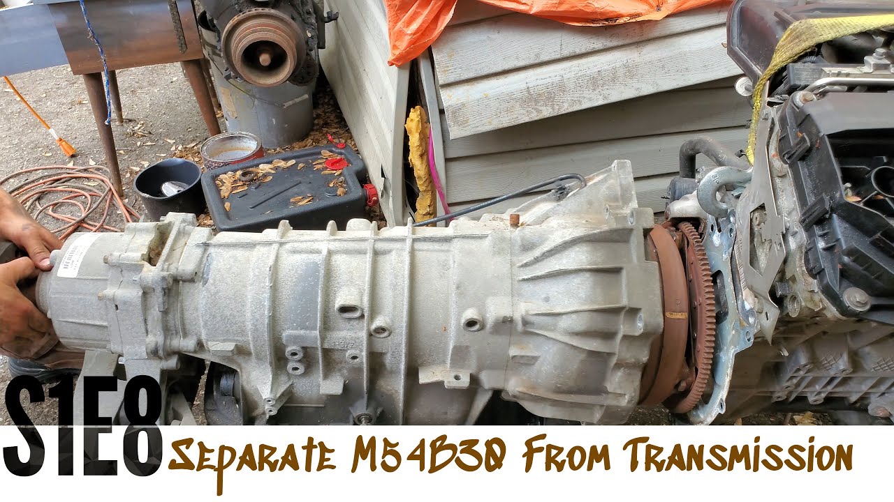 S1E8 - BMW 330xi E46 M54B30 ZF Automatic Transmission Removal - YouTube