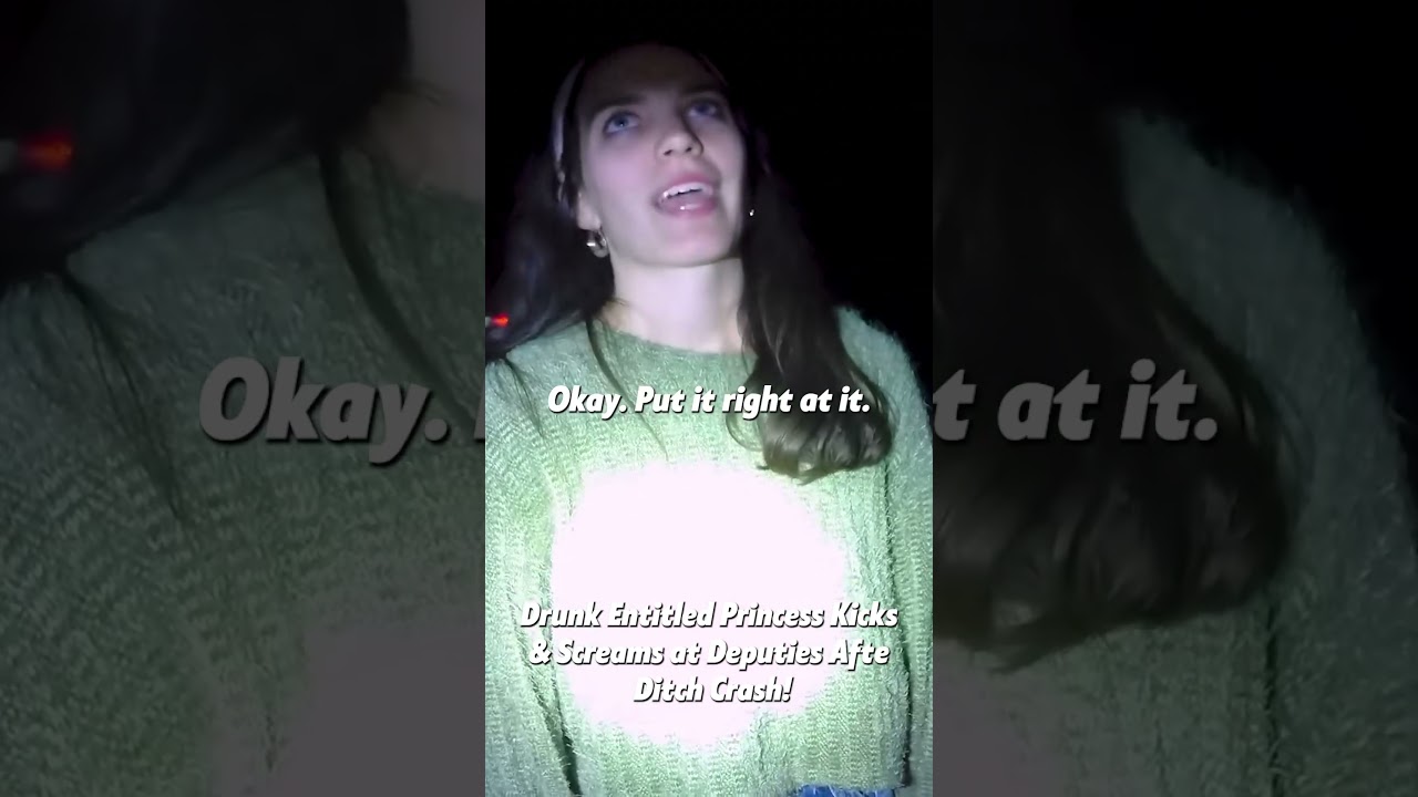 Drunk  Princess Kicks & Screams at Deputies After Ditch Crash! Part 2. Full clip on: Real Body Cams