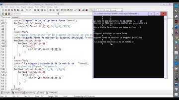 Diagonal Principal y secundario de una matriz en C++