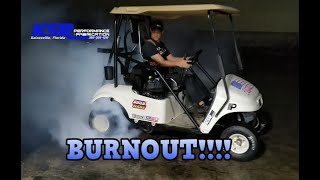 Burnouts with Cleetus McFarland Golf Cart!!! Fixing the cart Episode 2