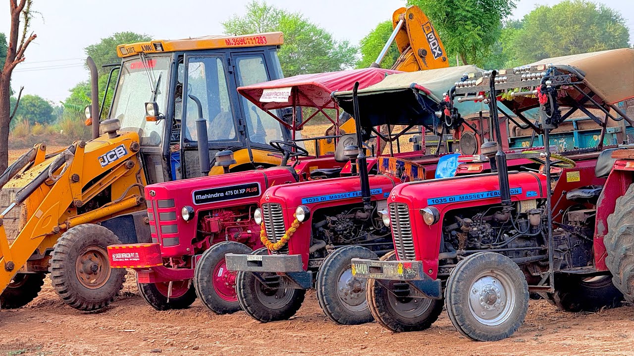 JCB 3dx Eco Backhoe Loading in Mud Mahindra 275 Massey 241 Eicher 480 | Tractor got Stuck in Mud