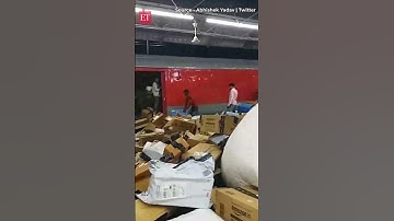 Viral video shows hundreds of parcels being thrown out of train carelessly
