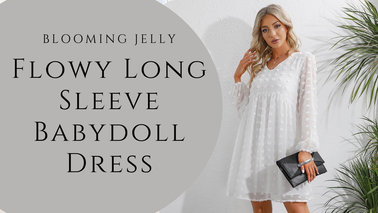 Blooming Jelly Women's White Chiffon Babydoll Dress