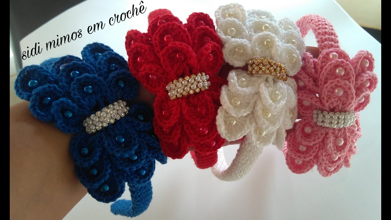 TIARA  COM LAÇO EM CROCHE NO ARQUINHO ``INFANTIL´´