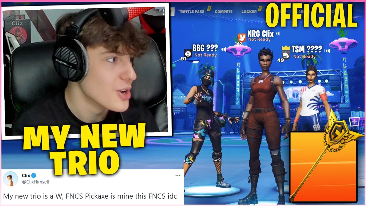 CLIX REVEALS NEW FNCS TRIO After DROPPING BUGHA & PLAYED Insane In ...