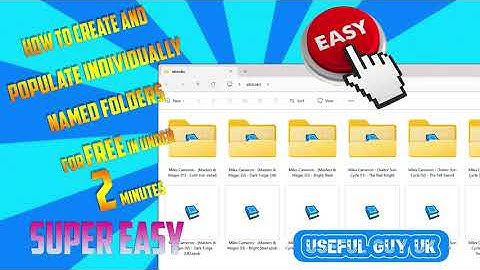 How to create and populate individually named folders totally free in under two minutes 4k HD 2019