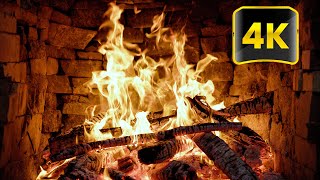 Spend The Night By Cozy Fireplace 🔥🔥 4K Ultra Hd Christmas Fireplace & Crackling Fire Sounds 3 Hours