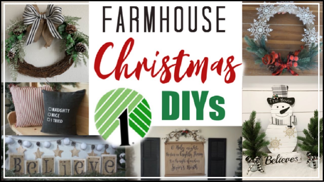 DIY DOLLAR TREE FARMHOUSE CHRISTMAS Decor 2019 | Dollar Tree Christmas ...