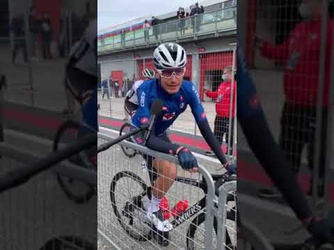 Fausto Masnada alla partenza dei Mondiali di ciclismo a Imola