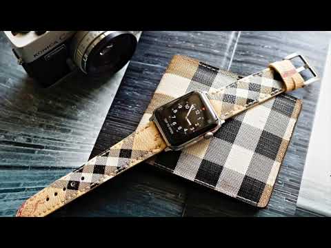 Handmade Burberry Leather Apple Watch Band For Apple Watch 123 - YouTube