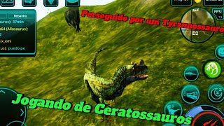 The Cursed Isle- Perseguido por um TYRANNOSSAUROS | gameplay de CERATOSSAUROS, sobrevivendo SOZINHO