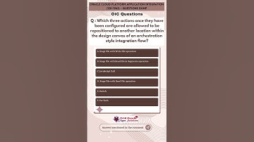 39. Oracle Cloud Platform Application Integration Questions | 1Z0-1042 Questions Dump | OIC question