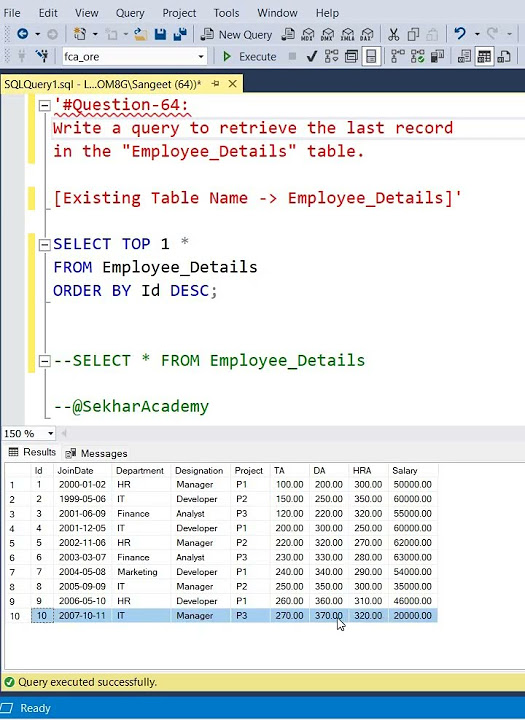 Sql interview question 64 sql query mysql oracle interview 