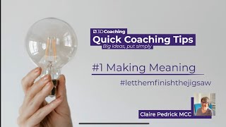Quick Coaching Tips #1 Making Meaning in Coaching