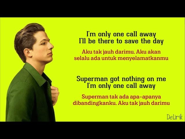 One Call Away - Charlie Puth (Lyrics video dan terjemahan) class=