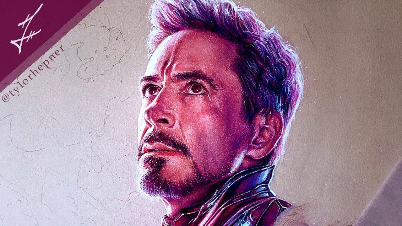 Drawing Iron Man Avengers End Game Poster Part 1 Time Lapse Speed Drawing