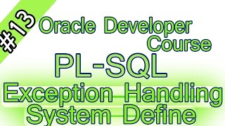 13- Oracle PL/ SQL Arabic Course  Exception Handling – System Defined Exceptions اوراكل  ديفلوبر