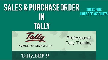 Sales order and purchase order in tally ERP 9